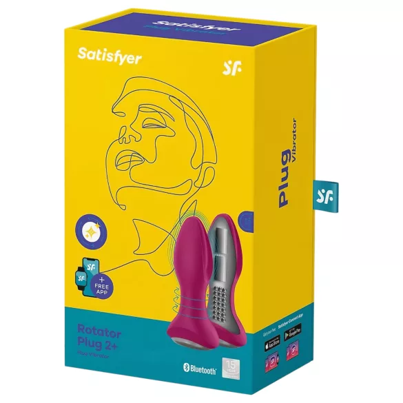 Satisfyer Rotator Plug 2 - anālais vibrators ar lodītēm, uzlādējams, sarkans