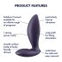 Satisfyer Power Plug - viedais anālais vibrators (violets)
