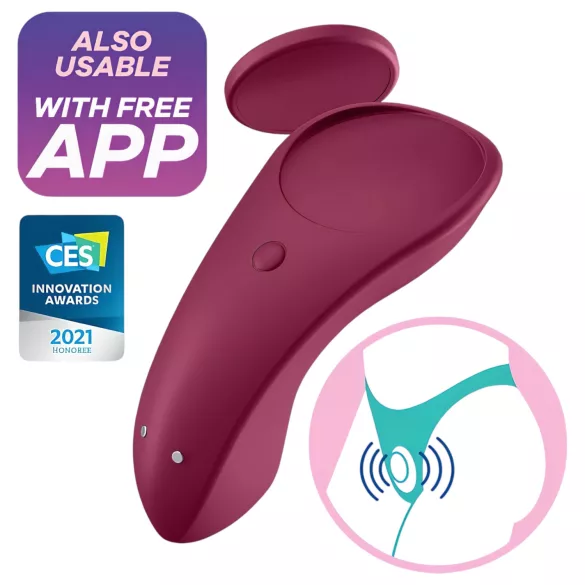 Satisfyer Sexy Secret - valkājams, ar lietotni vadāms biksīšu vibrators (sarkans)