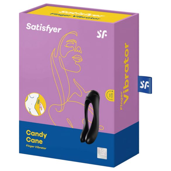 Satisfyer Candy Cane - ūdensizturīgs divkāršs vibrators ar akumulatoru melns