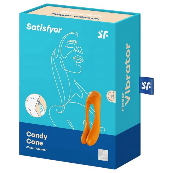 Satisfyer Candy Cane - ūdensizturīgs divžuburu vibrators uzlādējams oranžs