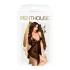 Penthouse babydoll komplekts ar rožu rakstu melns