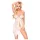 Penthouse babydoll komplekts ar rozēm balts - L/XL