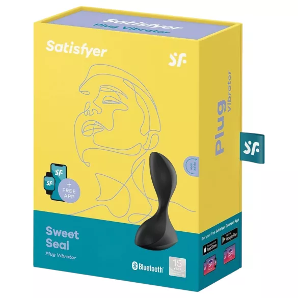 Satisfyer Sweet Seal - lietotnes vadāms anālais vibrators (melns)