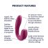 Satisfyer Sunray - uzlādējams ar gaisa vilni 2in1 vibrators (sarkans)