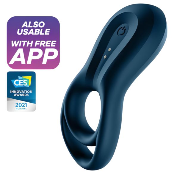Satisfyer Epic Duo – inteliģentais vibrējošs dzimumlocekļa gredzens (melns)