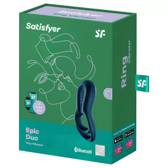 Satisfyer Epic Duo - Lietotnes vadāms vibrējošs dzimumlocekļa gredzens vīriešiem (melns)