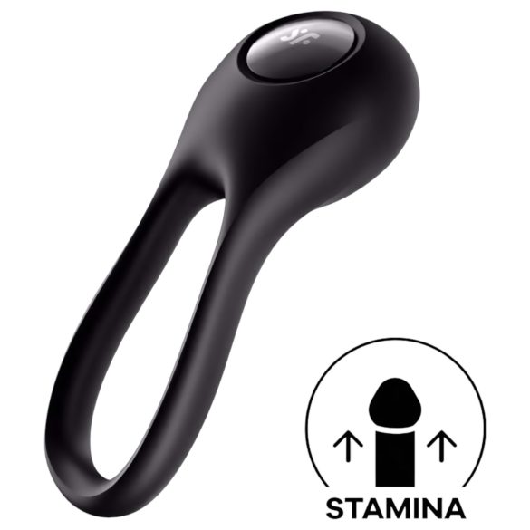 Satisfyer Majestic Duo - uzlādējams, ūdensizturīgs gredzens vīriešiem (melns)