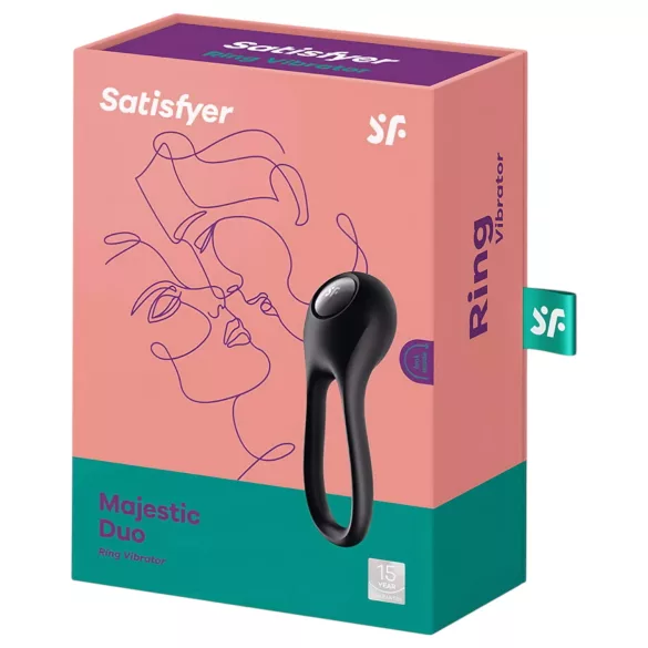 Satisfyer Majestic Duo - uzlādējams ūdensizturīgs erekcijas gredzens melns