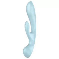   Satisfyer Triple Oh - uzlādējams vibrators ar klitora rociņu (zils)