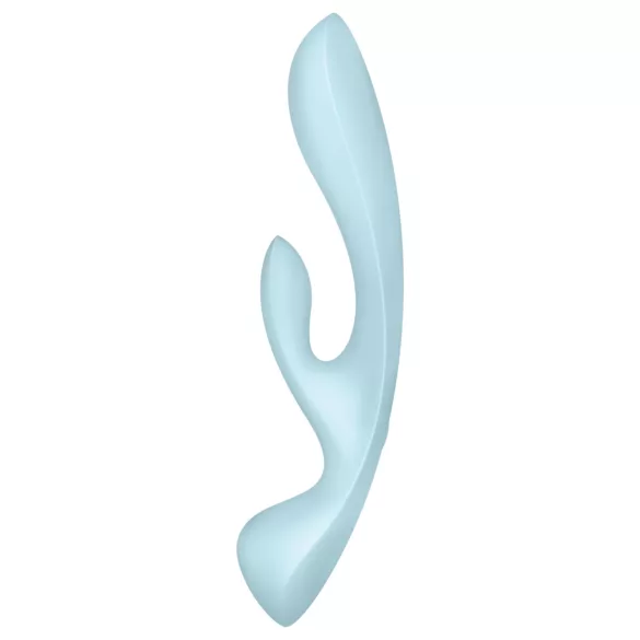 Satisfyer Triple Oh - uzlādējams vibrators ar klitora rociņu (zils)