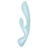 Satisfyer Triple Oh - uzlādējams vibrators ar klitora rociņu (zils)