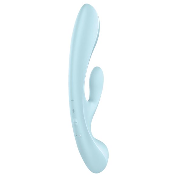 Satisfyer Triple Oh - uzlādējams vibrators ar klitora stimulatoru zils