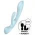 Satisfyer Triple Oh - uzlādējams vibrators ar klitora rociņu (zils)
