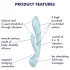 Satisfyer Triple Oh - uzlādējams vibrators ar klitora rociņu (zils)