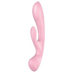   Satisfyer Triple Oh - uzlādējams vibrators ar klitora stimulāciju rozā