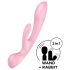 Satisfyer Triple Oh - Uzlādējams, klitora vibrators ar rokturi (rozā)