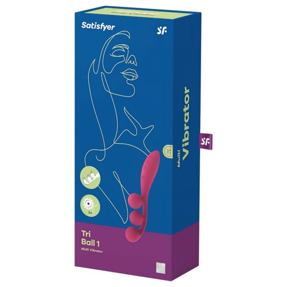 Satisfyer Tri Ball 1 - uzlādējams multifunkcionāls vibrators sarkans