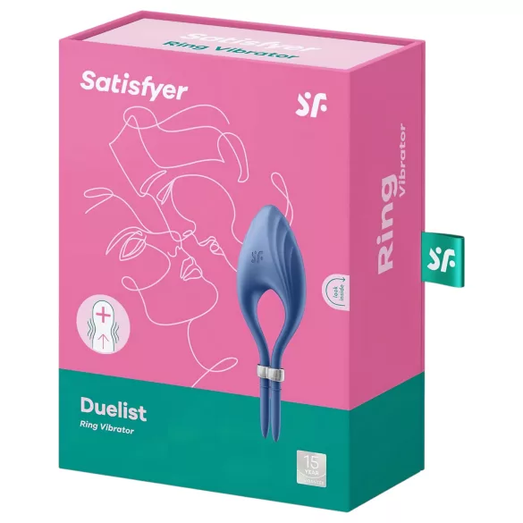 Satisfyer Duelist - akumulatora vibrējošais dzimumlocekļa gredzens zils