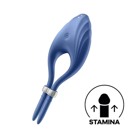Satisfyer Duelist - akumulatora vibrējošais dzimumlocekļa gredzens zils