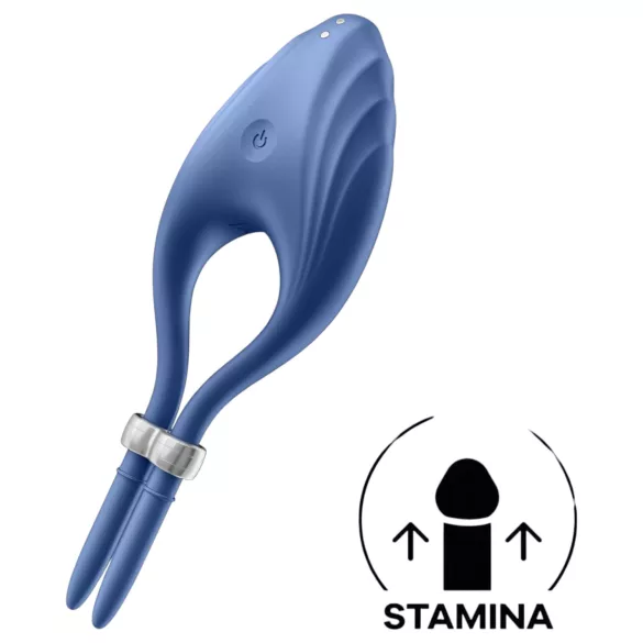 Satisfyer Duelist - uzlādējams vibrējošs dzimumlocekļa gredzens (zils)