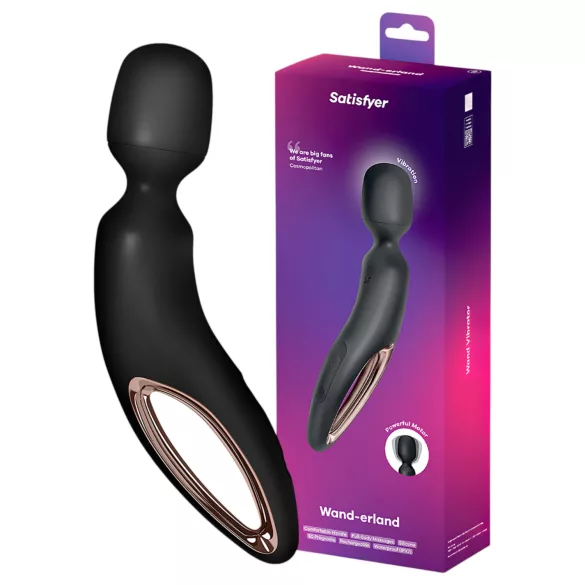 Satisfyer Wand-erland - masāžas vibrators (melns)