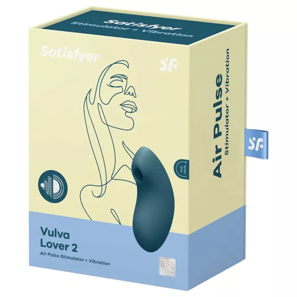 Satisfyer Vulva Lover 2 - uzlādējams gaisa viļņu klitora vibrators (zils)
