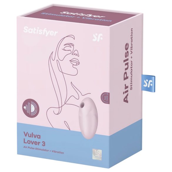 Satisfyer Vulva Lover 3 - klitorālais stimulators ar gaisa viļņiem, uzlādējams,