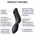 Satisfyer Curvy Trinity 2 - gaisa impulsu un vibrācijas vibrators melns