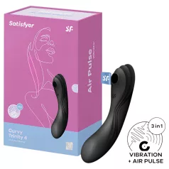   Satisfyer Curvy Trinity 4 - gaisa viļņu 2‑in‑1 vibrators (melns)
