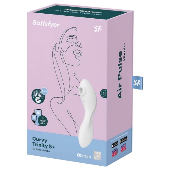 Satisfyer Curvy Trinity 5+ - sieviešu vibrators un klitora stimulators balts