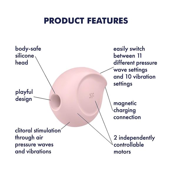 Satisfyer klitora stimulators ar viļņu tehnoloģiju rozā