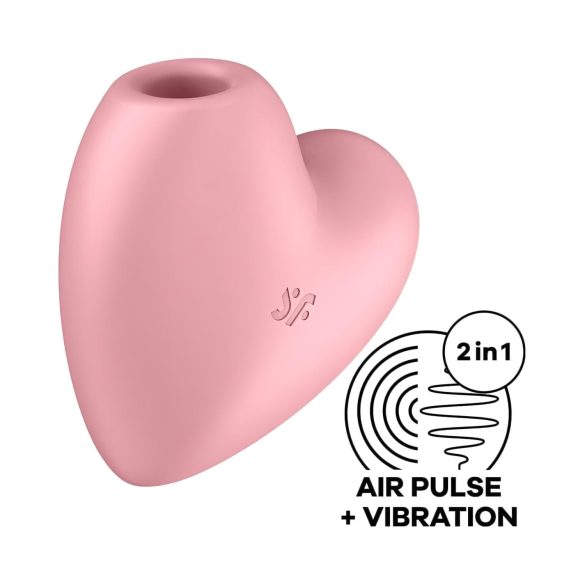 Satisfyer Cutie Heart - klitora stimulators ar gaisa viļņiem uzlādējams rozā