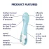 Satisfyer Air Pump Vibrator 5 - lietotnes vadāms (zils)