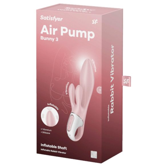 Satisfyer Air Pump Bunny 3 - pumpējams vibrators rozā