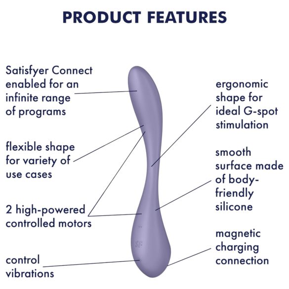 Satisfyer G-spot Flex 5 - G-punkta vibrators ar lietotni violets