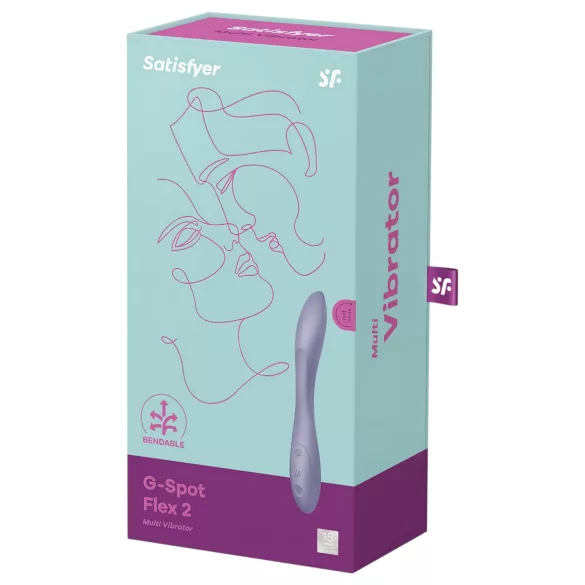 Satisfyer G-spot Flex 2 - G-punkta vibrators, uzlādējams, ūdensizturīgs, violets