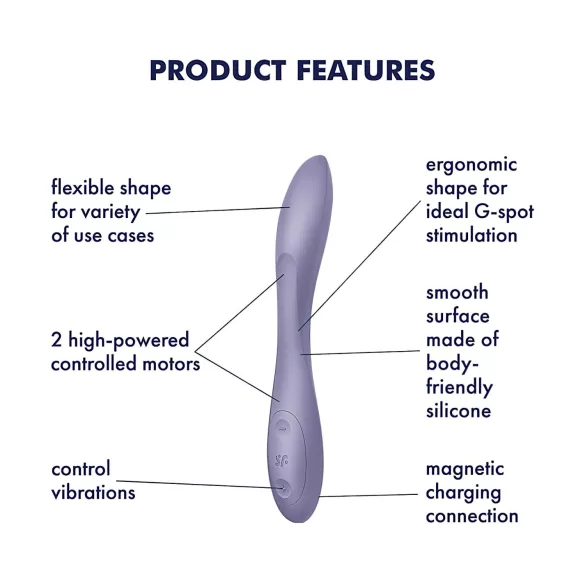 Satisfyer G-spot Flex 2 - G-punkta vibrators, uzlādējams, ūdensizturīgs, violets