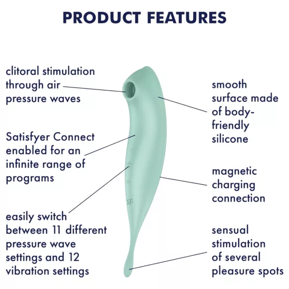 Satisfyer Twirling Pro - lietotnes vadāms klitora vibrators (mentols)