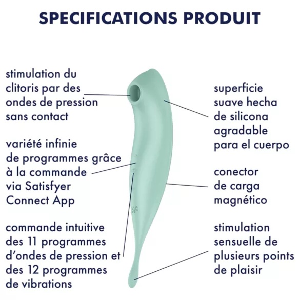 Satisfyer Twirling Pro - lietotnes vadāms klitora vibrators (mentols)