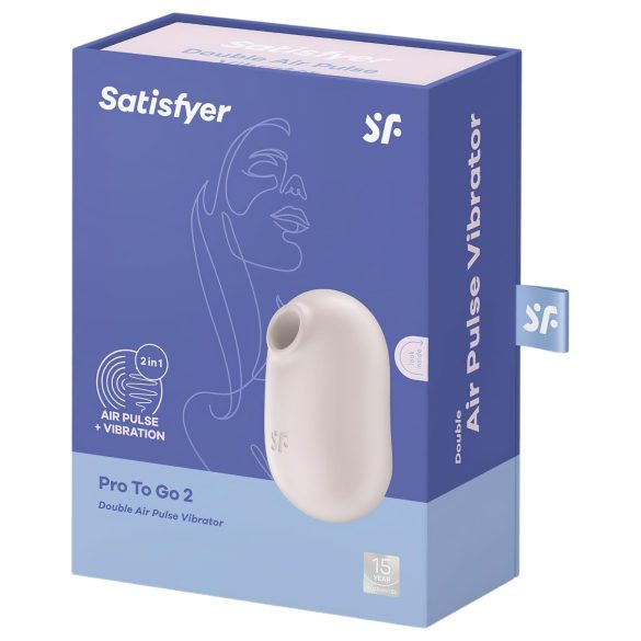 Satisfyer Pro To Go 2 - klitora stimulators ar gaisa viļņiem, bēšs