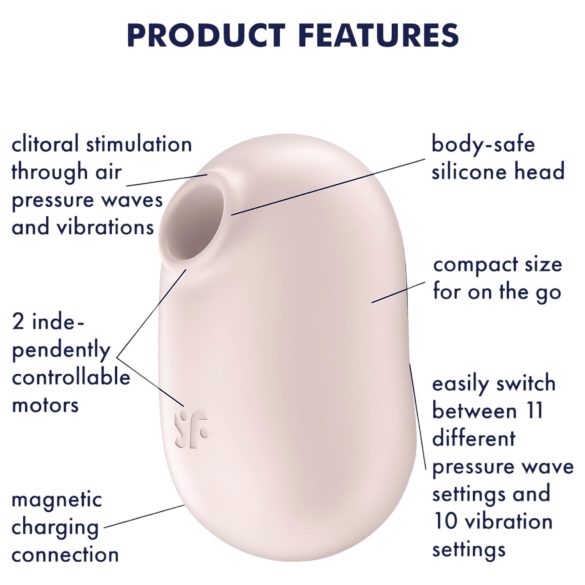 Satisfyer Pro To Go 2 - klitora stimulators ar gaisa viļņiem, bēšs