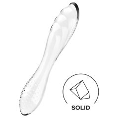   Satisfyer Dazzling Crystal 1 - stikla divpusējs dildo caurspīdīgs