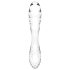 Satisfyer Dazzling Crystal 1 - divpusējs stikla dildo (caurspīdīgs)