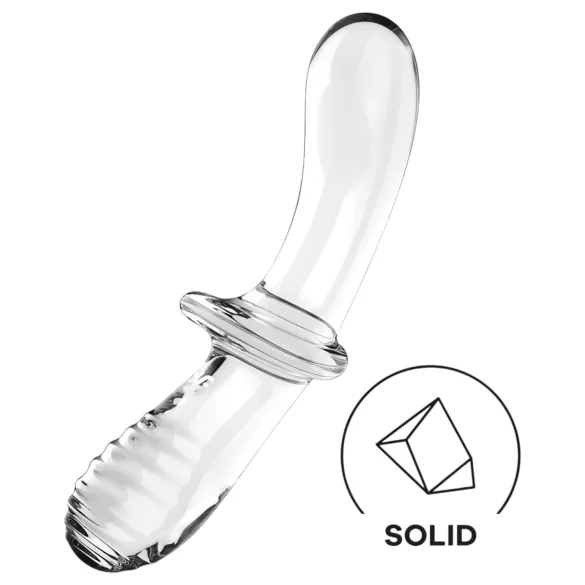 Satisfyer Double Crystal - stikla divpusējs dildo caurspīdīgs