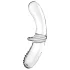 Satisfyer Double Crystal - stikla divpusējs dildo caurspīdīgs