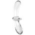 Satisfyer Double Crystal - divpusējs stikla dildo (caurspīdīgs)