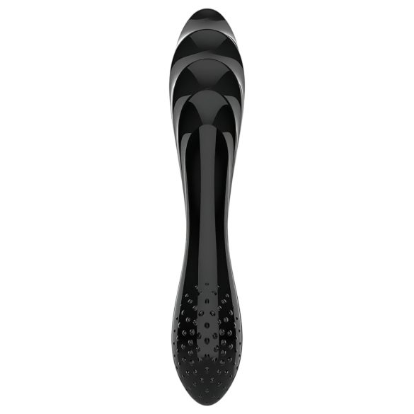 Satisfyer Dazzling Crystal 1 - stikla divpusējs dildo melns
