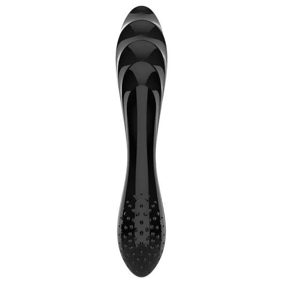 Satisfyer Dazzling Crystal 1 - stikla divpusējs dildo melns