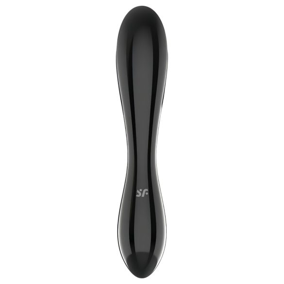 Satisfyer Dazzling Crystal 1 - stikla divpusējs dildo melns